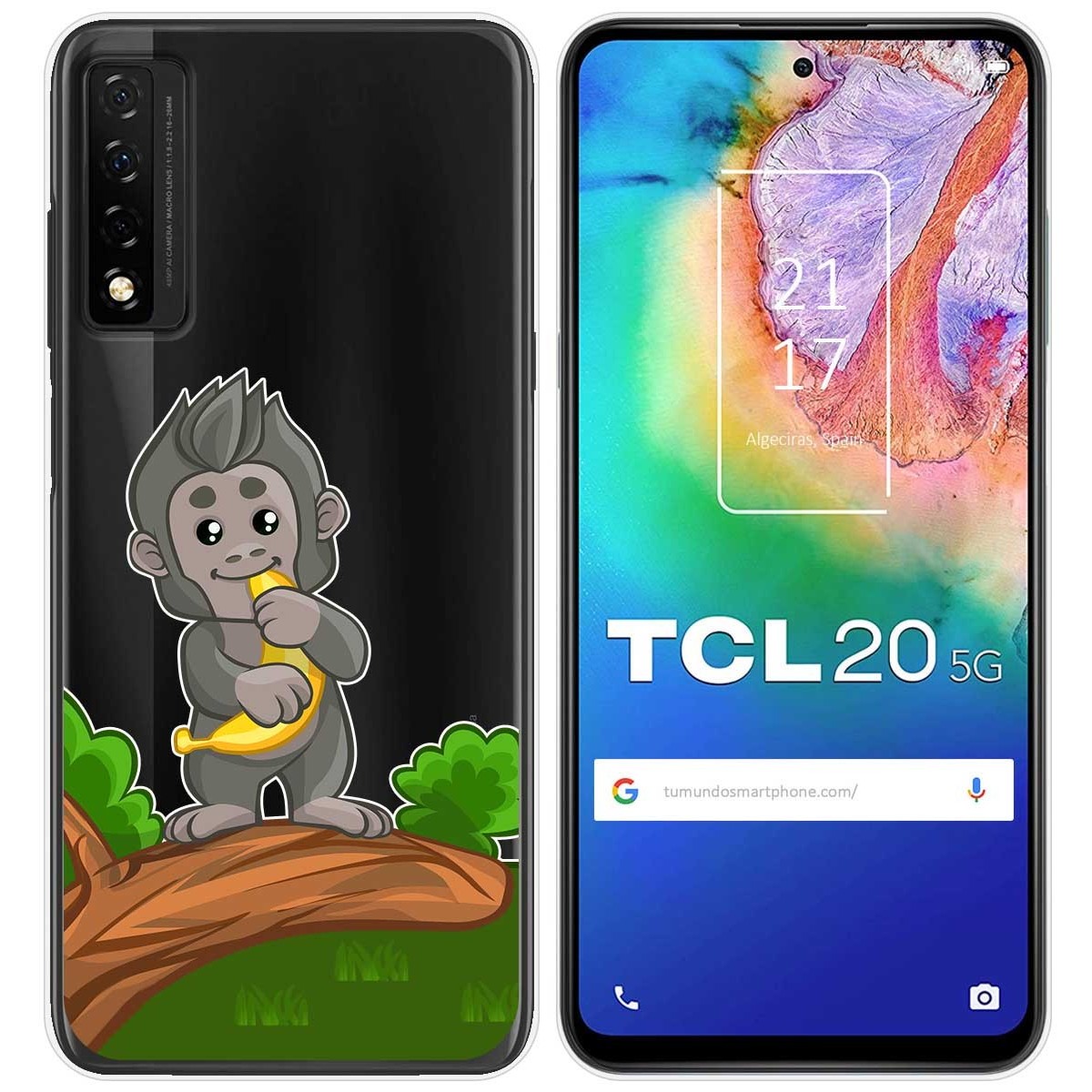 Funda Gel Transparente para TCL 20 5G diseño Mono Dibujos