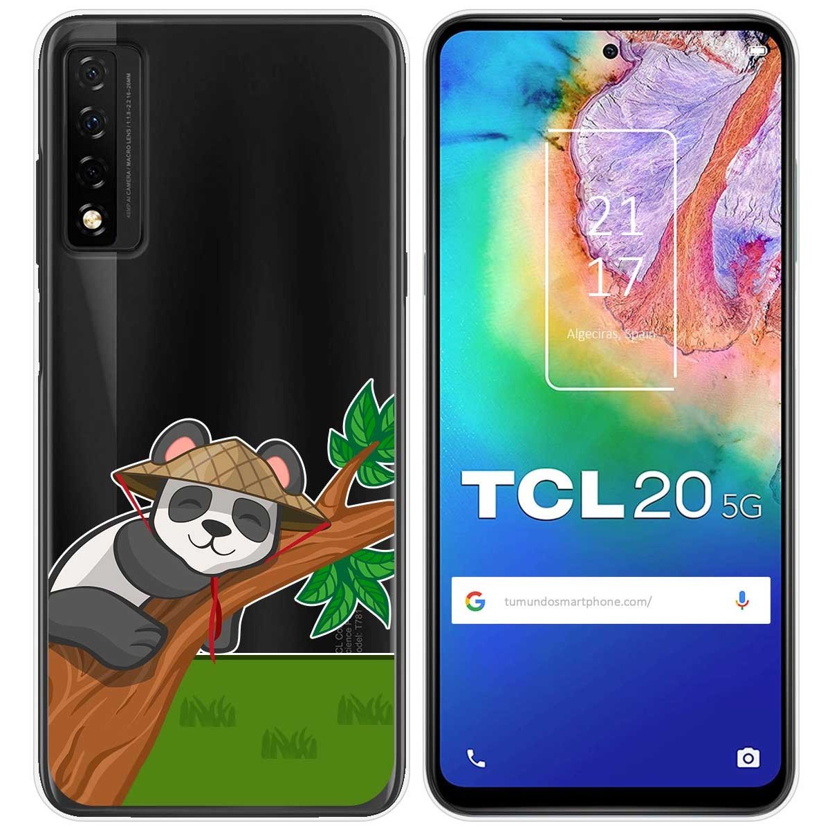 Funda Gel Transparente para TCL 20 5G diseño Panda Dibujos