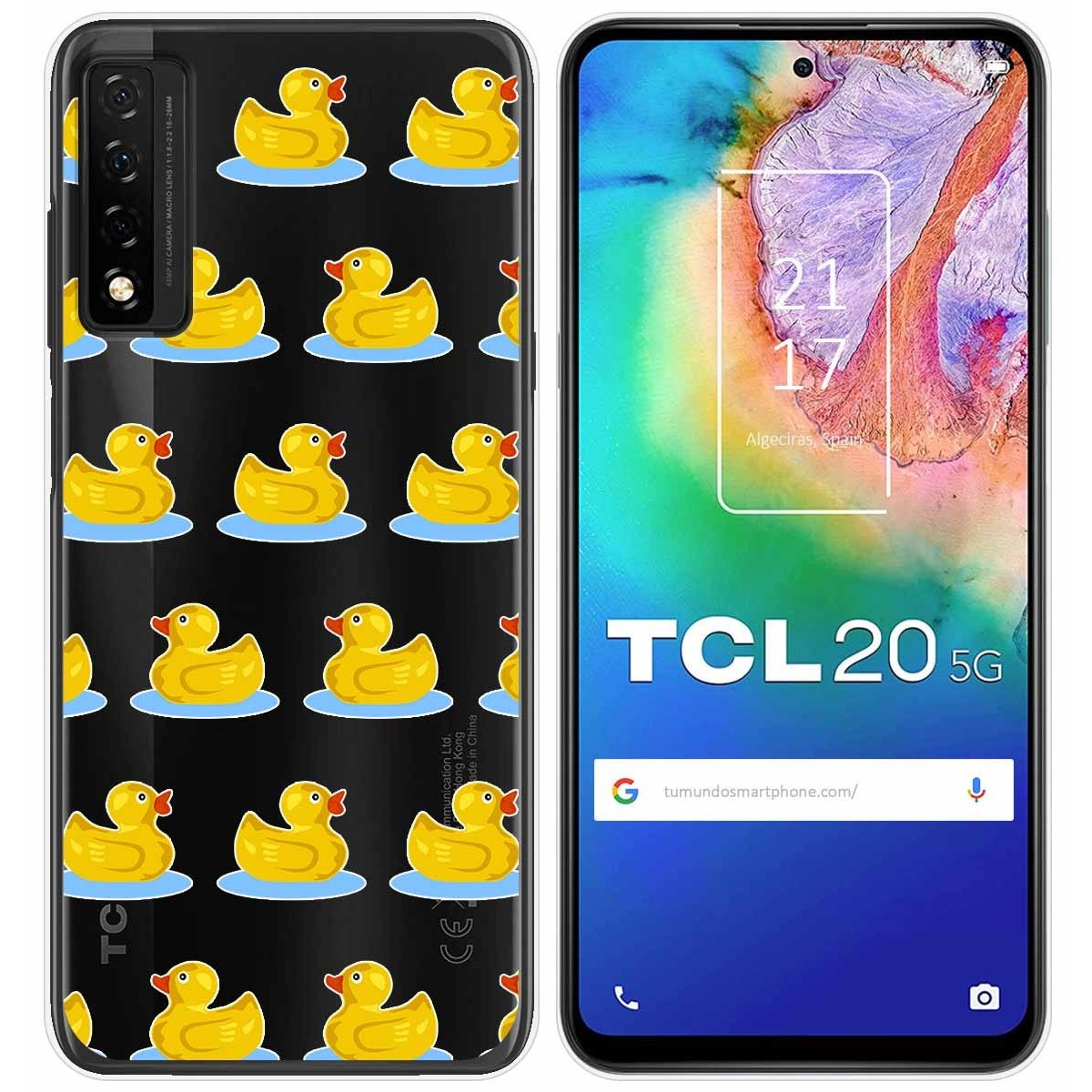 Funda Gel Transparente para TCL 20 5G diseño Pato Dibujos