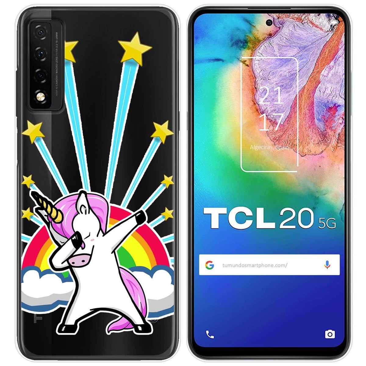 Funda Gel Transparente para TCL 20 5G diseño Unicornio Dibujos