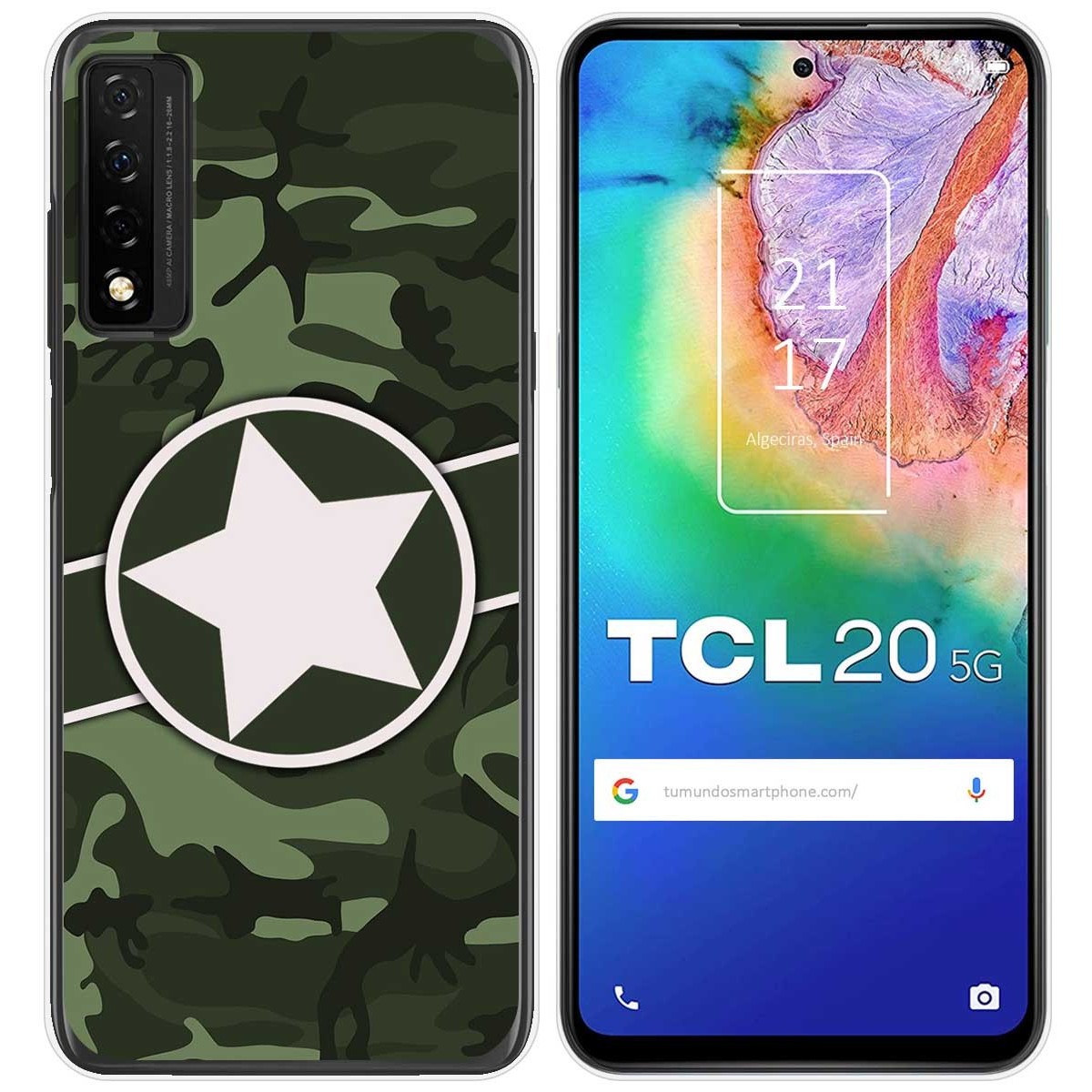 Funda Gel Tpu para TCL 20 5G diseño Camuflaje 01 Dibujos