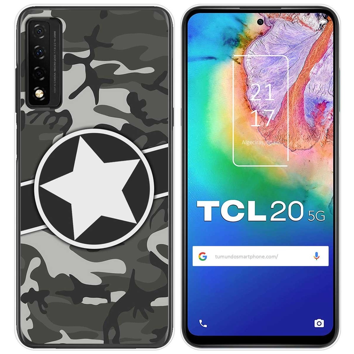 Funda Gel Tpu para TCL 20 5G diseño Camuflaje 02 Dibujos