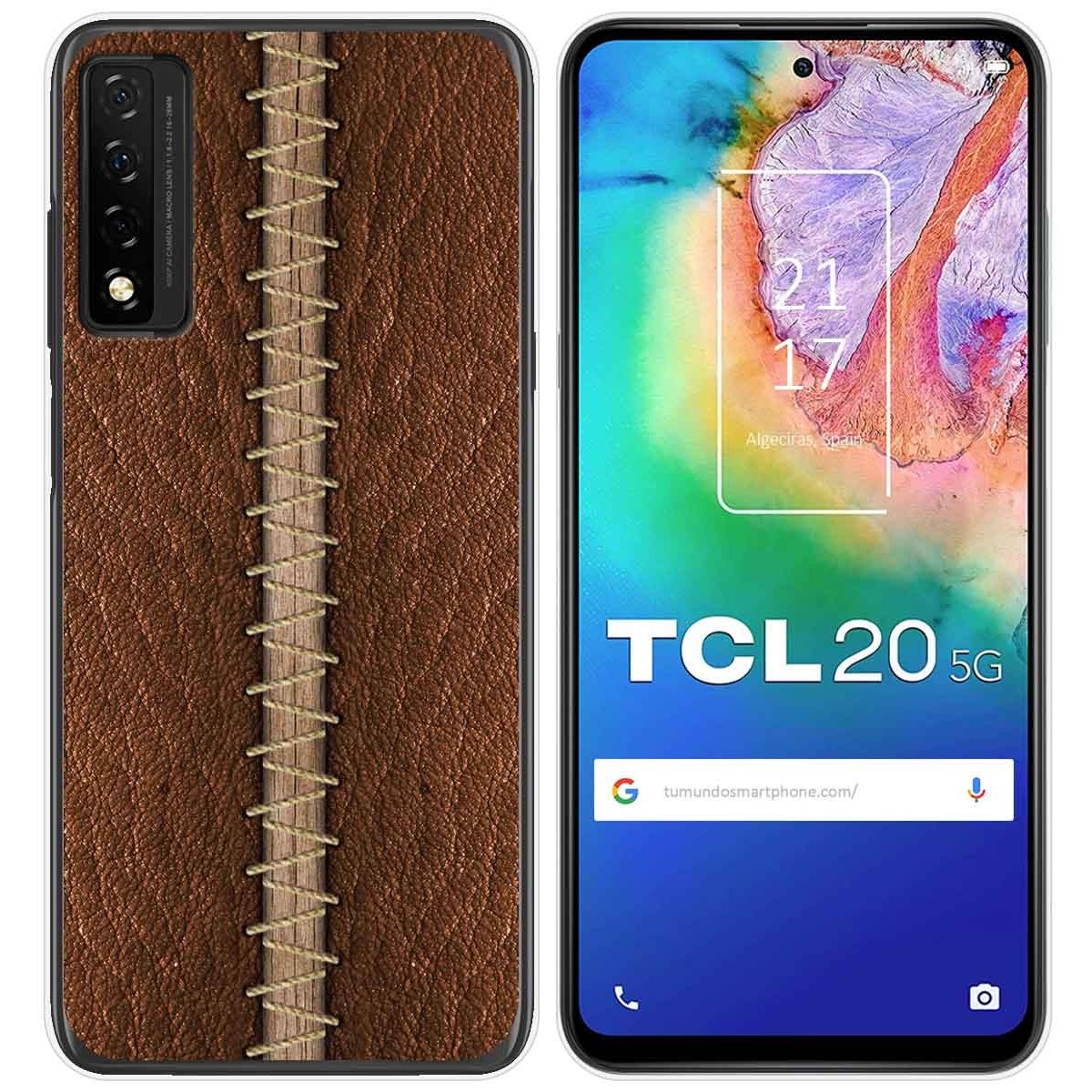 Funda Gel Tpu para TCL 20 5G diseño Cuero 01 Dibujos
