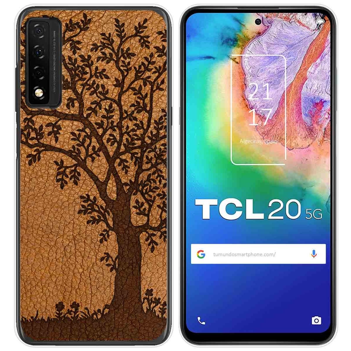 Funda Gel Tpu para TCL 20 5G diseño Cuero 03 Dibujos