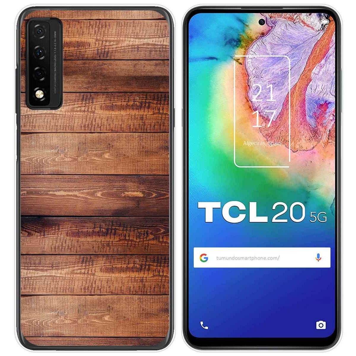 Funda Gel Tpu para TCL 20 5G diseño Madera 02 Dibujos