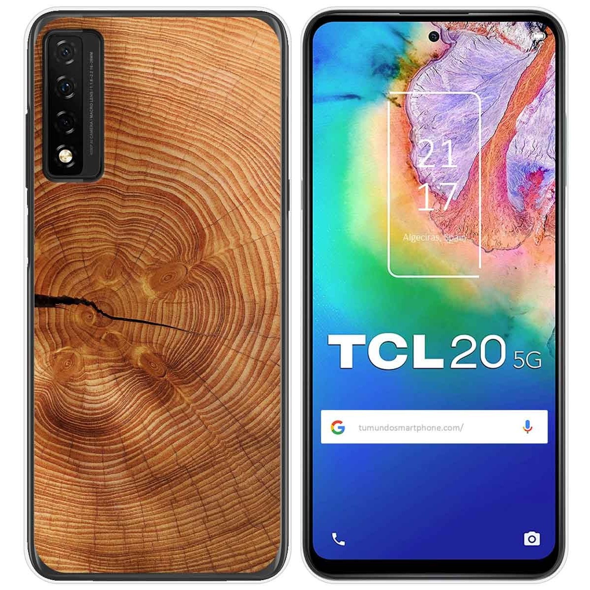Funda Gel Tpu para TCL 20 5G diseño Madera 04 Dibujos