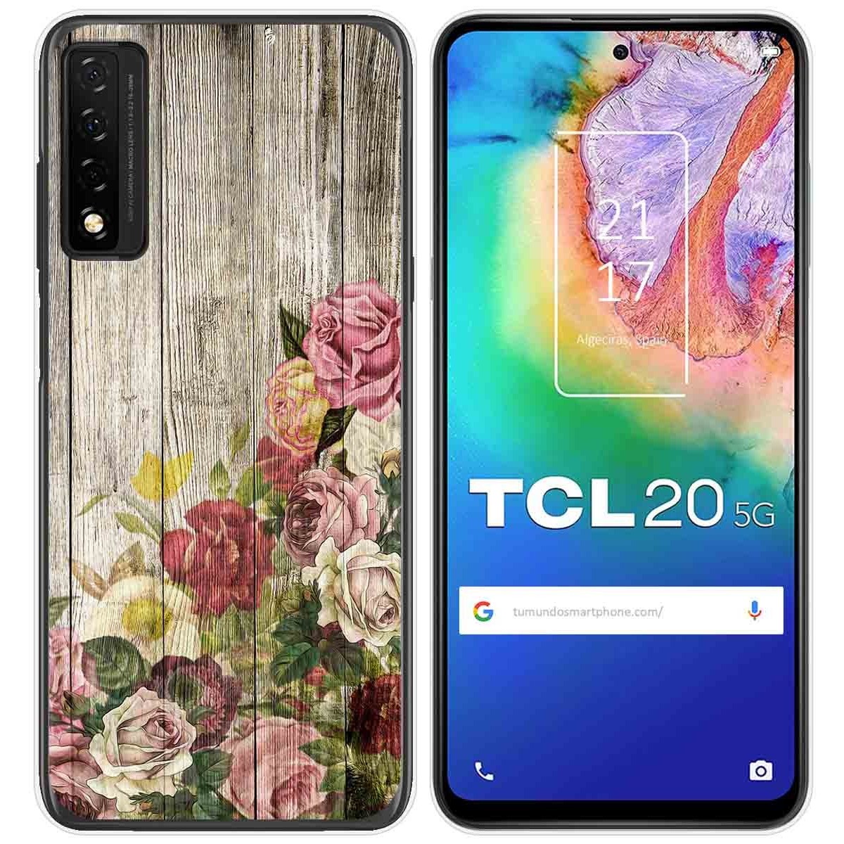 Funda Gel Tpu para TCL 20 5G diseño Madera 08 Dibujos