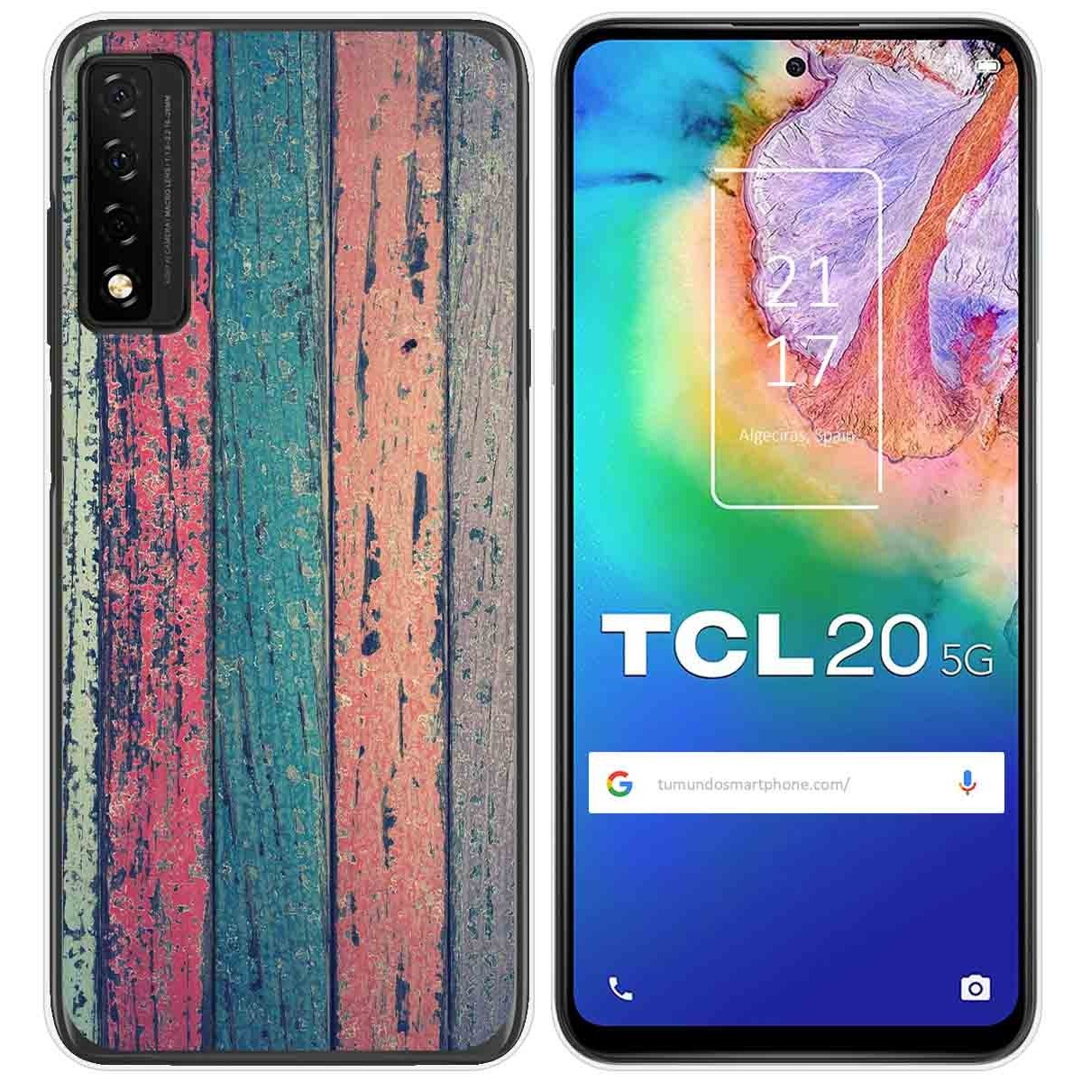 Funda Gel Tpu para TCL 20 5G diseño Madera 10 Dibujos