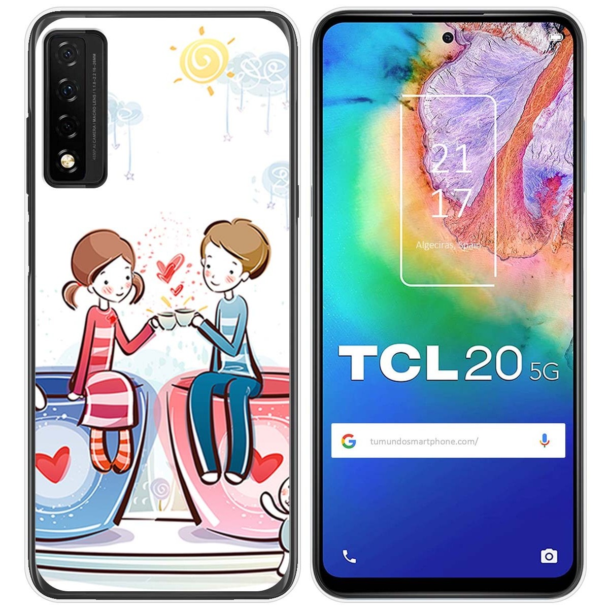 Funda Gel Tpu para TCL 20 5G diseño Café Dibujos