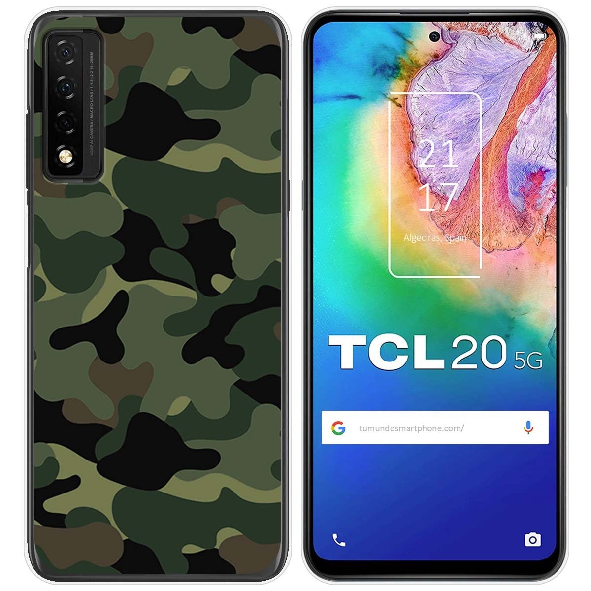 Funda Gel Tpu para TCL 20 5G diseño Camuflaje Dibujos