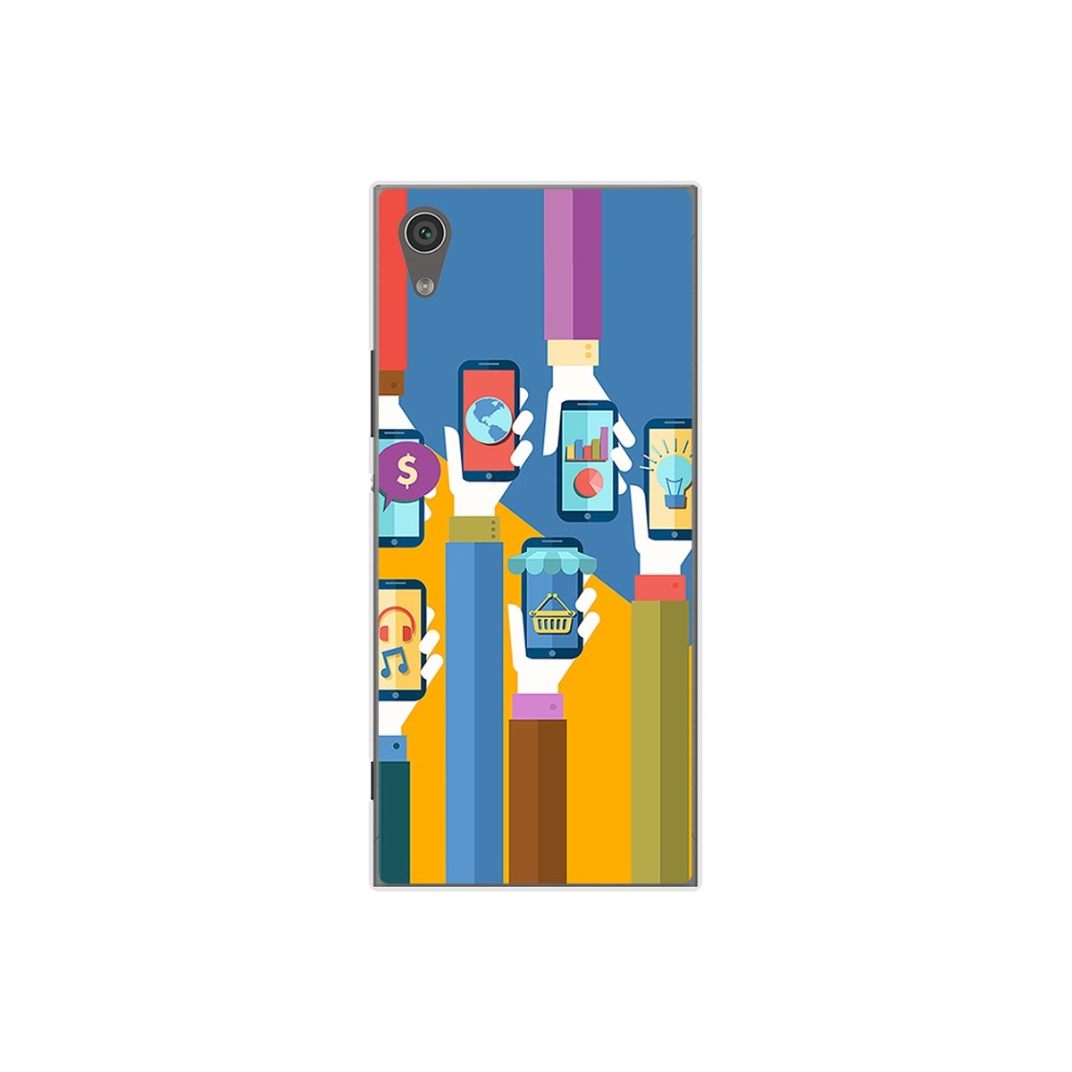 Funda Gel Tpu para Sony Xperia XA1 Diseño Apps Dibujos