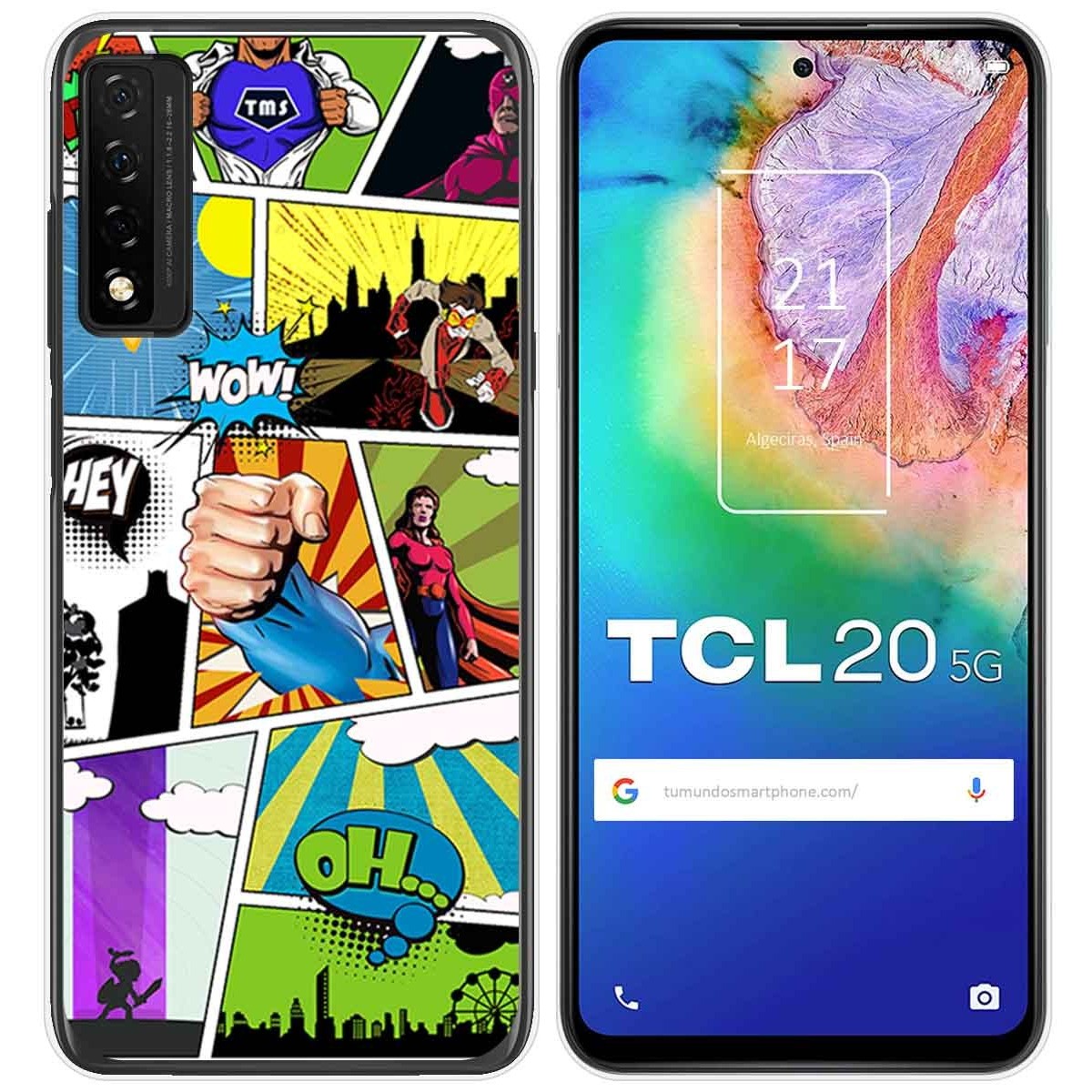 Funda Gel Tpu para TCL 20 5G diseño Comic Dibujos
