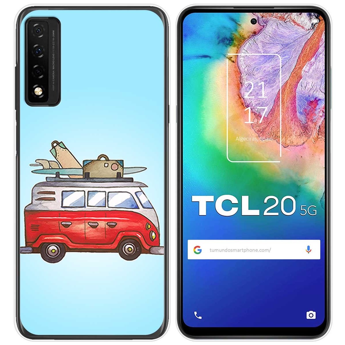 Funda Gel Tpu para TCL 20 5G diseño Furgoneta Dibujos