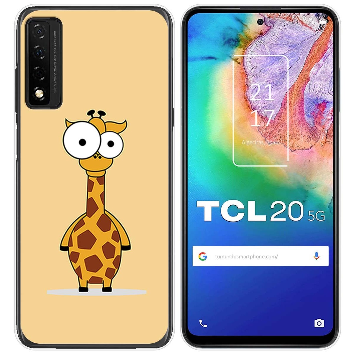 Funda Gel Tpu para TCL 20 5G diseño Jirafa Dibujos