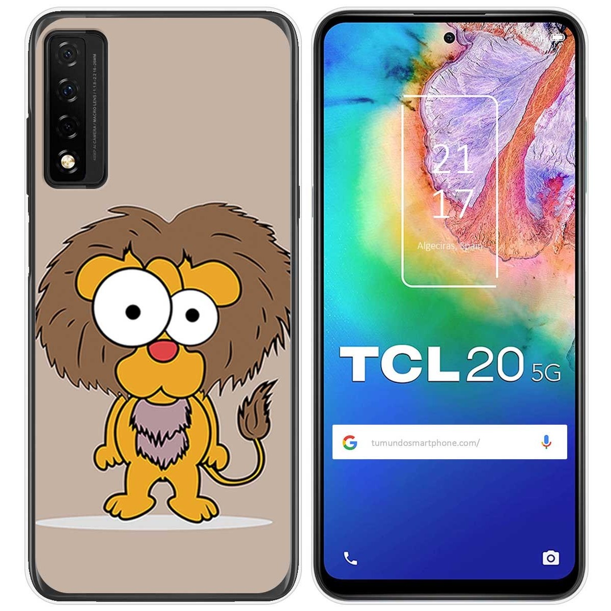 Funda Gel Tpu para TCL 20 5G diseño Leon Dibujos