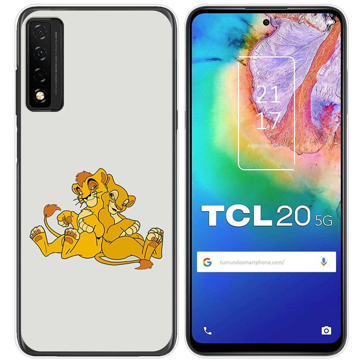 Funda Gel Tpu para TCL 20 5G diseño Leones Dibujos