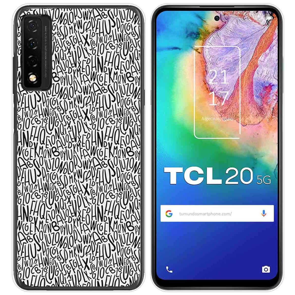 Funda Gel Tpu para TCL 20 5G diseño Letras Dibujos