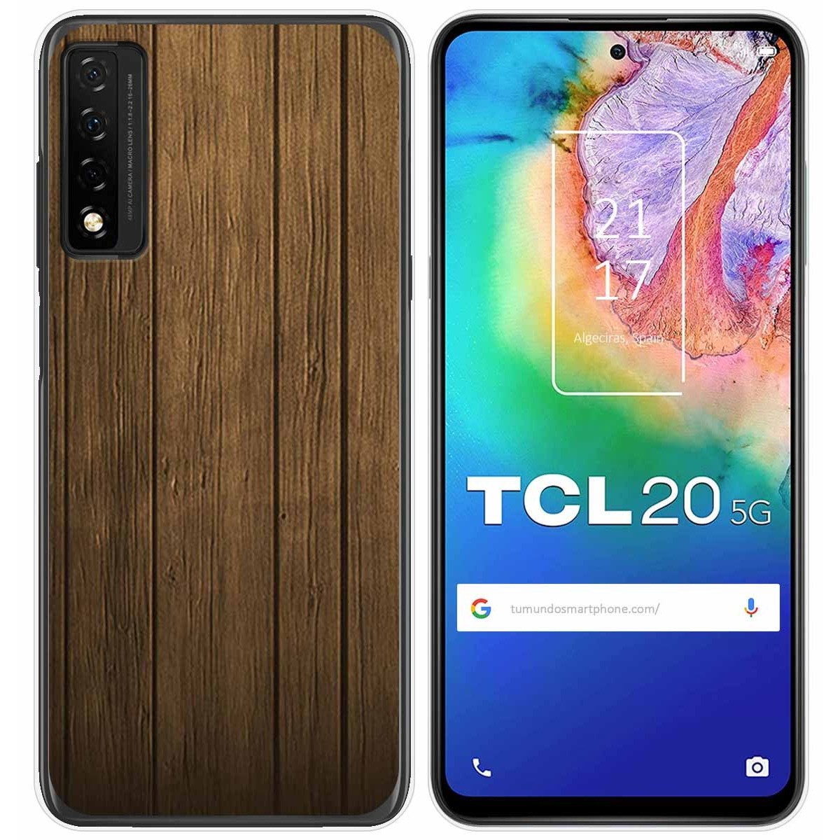 Funda Gel Tpu para TCL 20 5G diseño Madera Dibujos