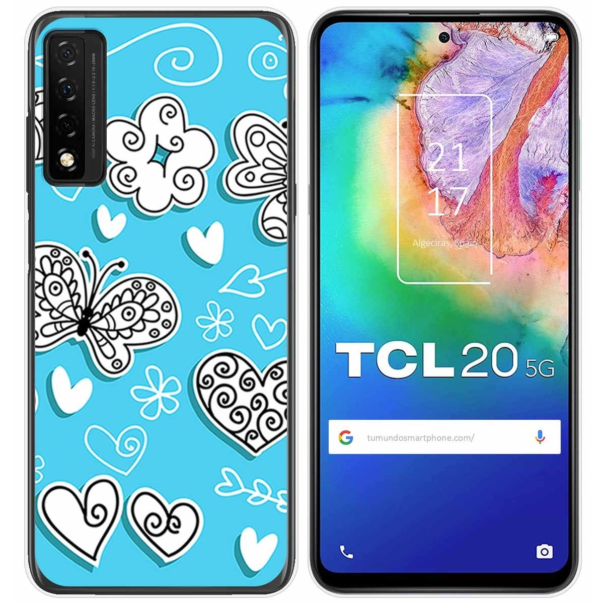 Funda Gel Tpu para TCL 20 5G diseño Mariposas Dibujos