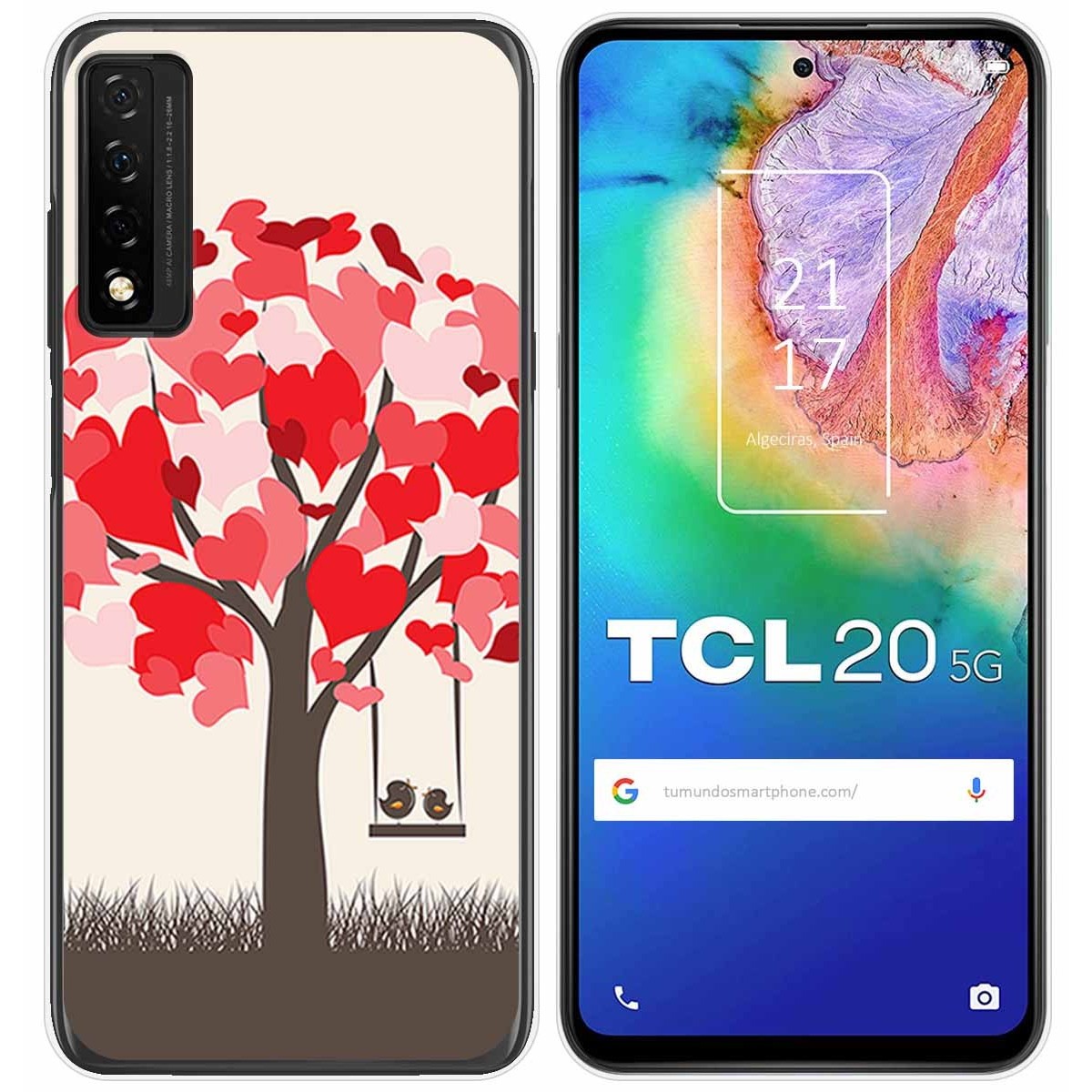 Funda Gel Tpu para TCL 20 5G diseño Pajaritos Dibujos