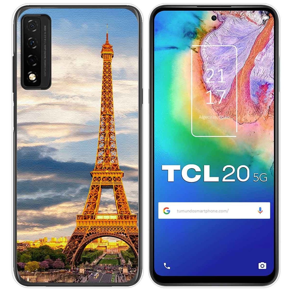 Funda Gel Tpu para TCL 20 5G diseño Paris Dibujos
