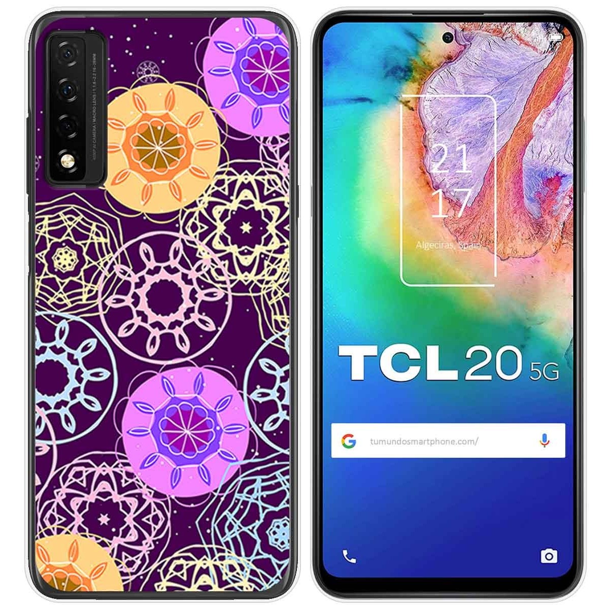 Funda Gel Tpu para TCL 20 5G diseño Radial Dibujos