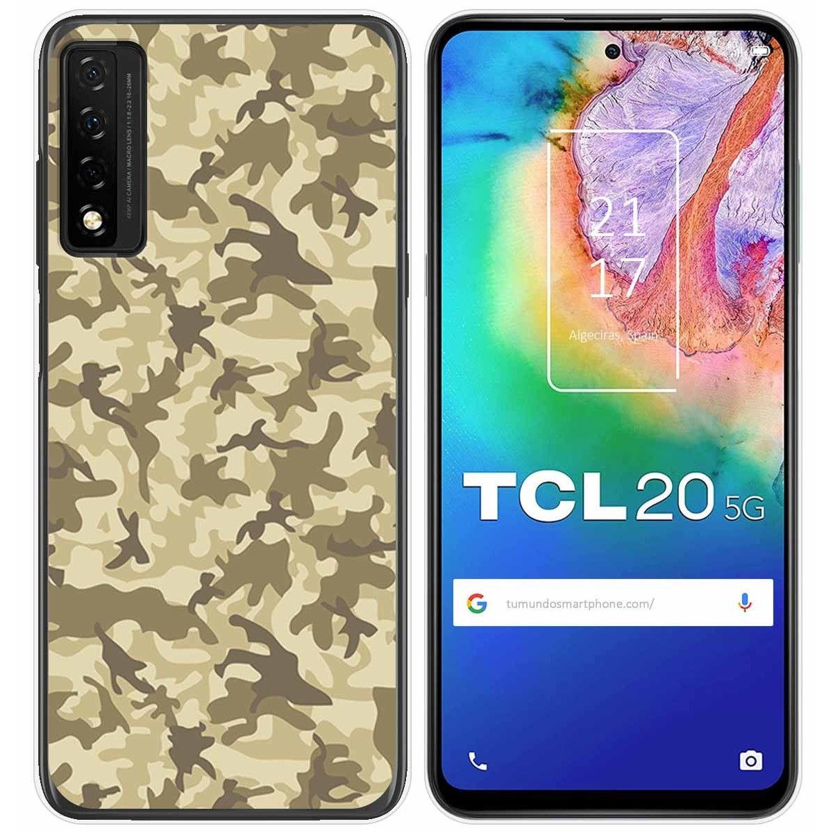 Funda Gel Tpu para TCL 20 5G diseño Sand Camuflaje Dibujos