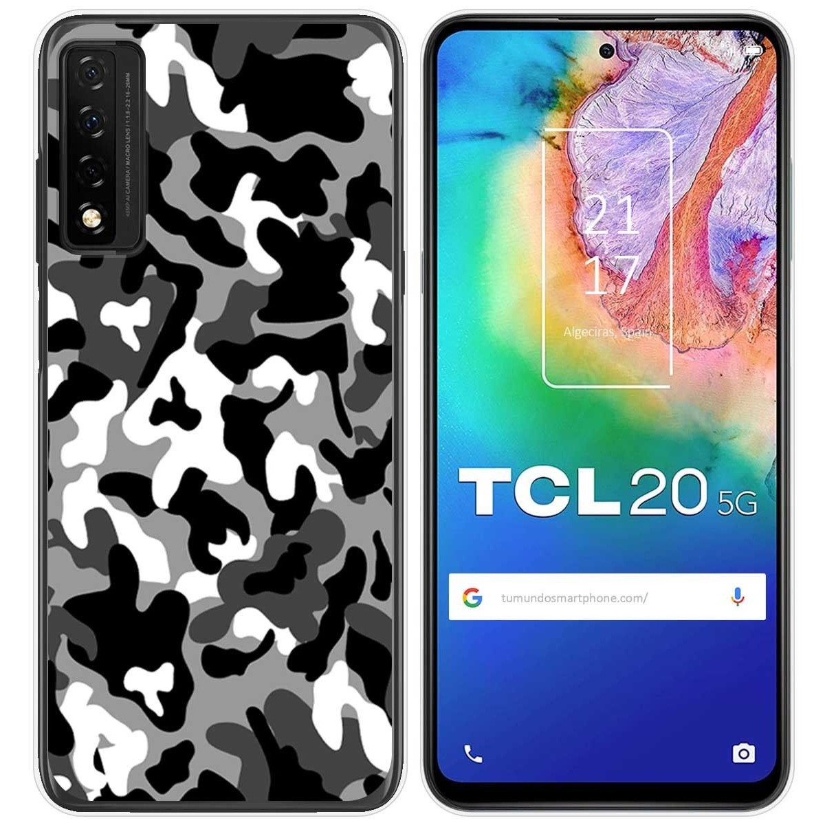 Funda Gel Tpu para TCL 20 5G diseño Snow Camuflaje Dibujos