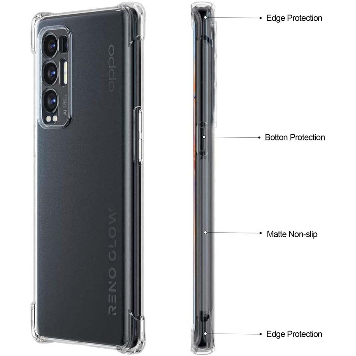 Funda Gel Tpu Anti-Shock Transparente para Oppo Find X3 Neo 5G