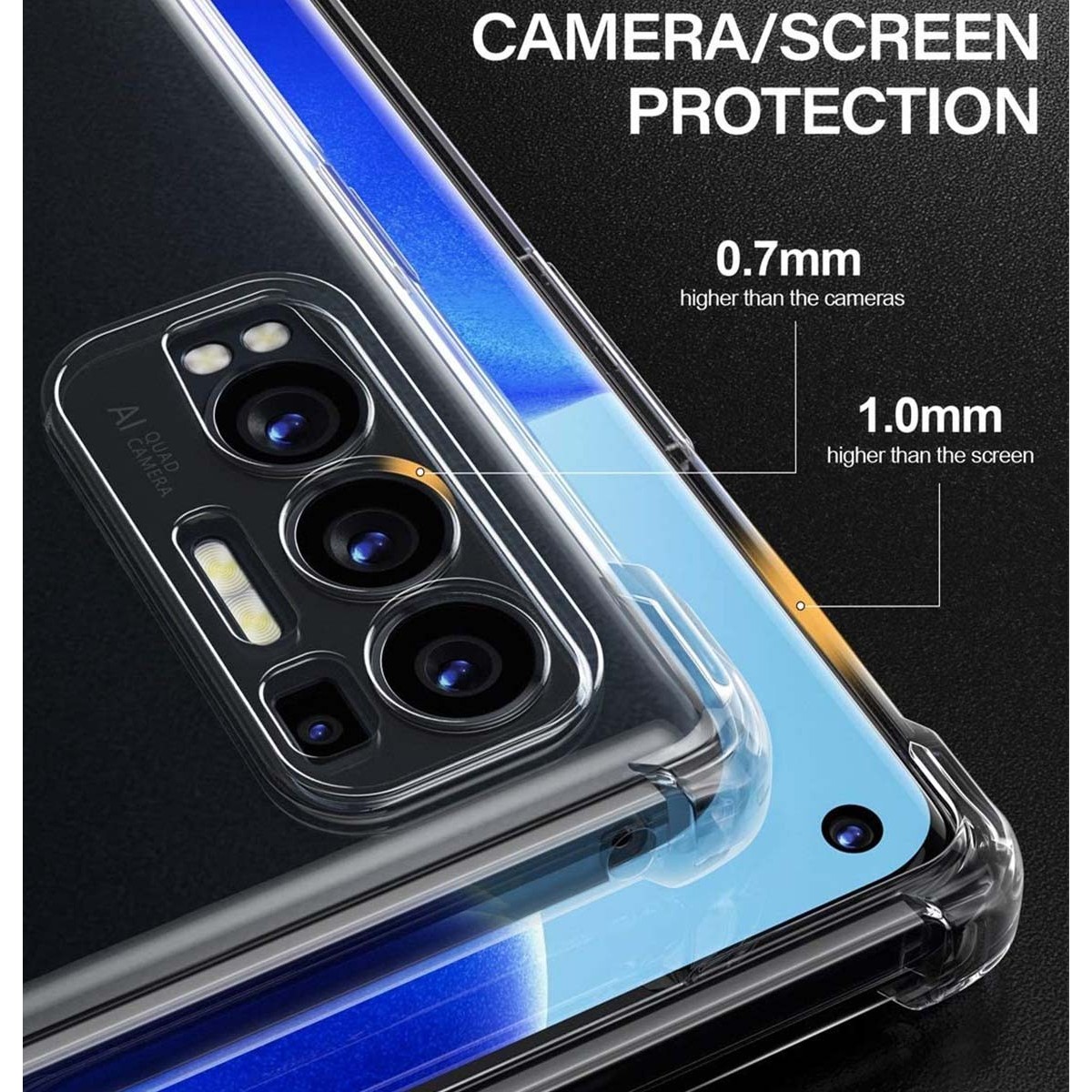 Funda Gel Tpu Anti-Shock Transparente para Oppo Find X3 Neo 5G