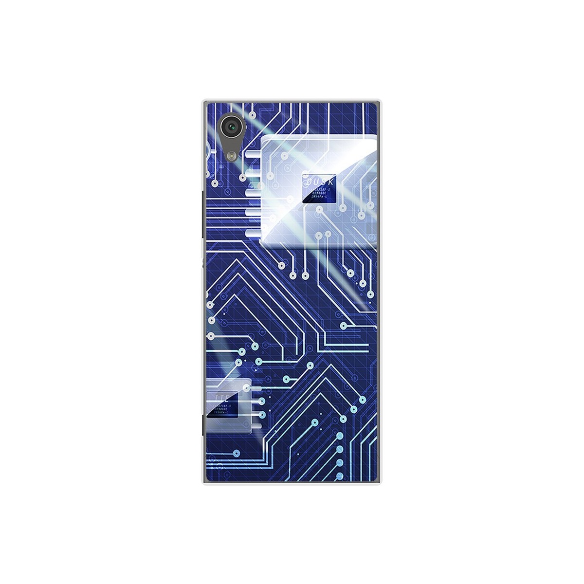 Funda Gel Tpu para Sony Xperia XA1 Diseño Circuito Dibujos
