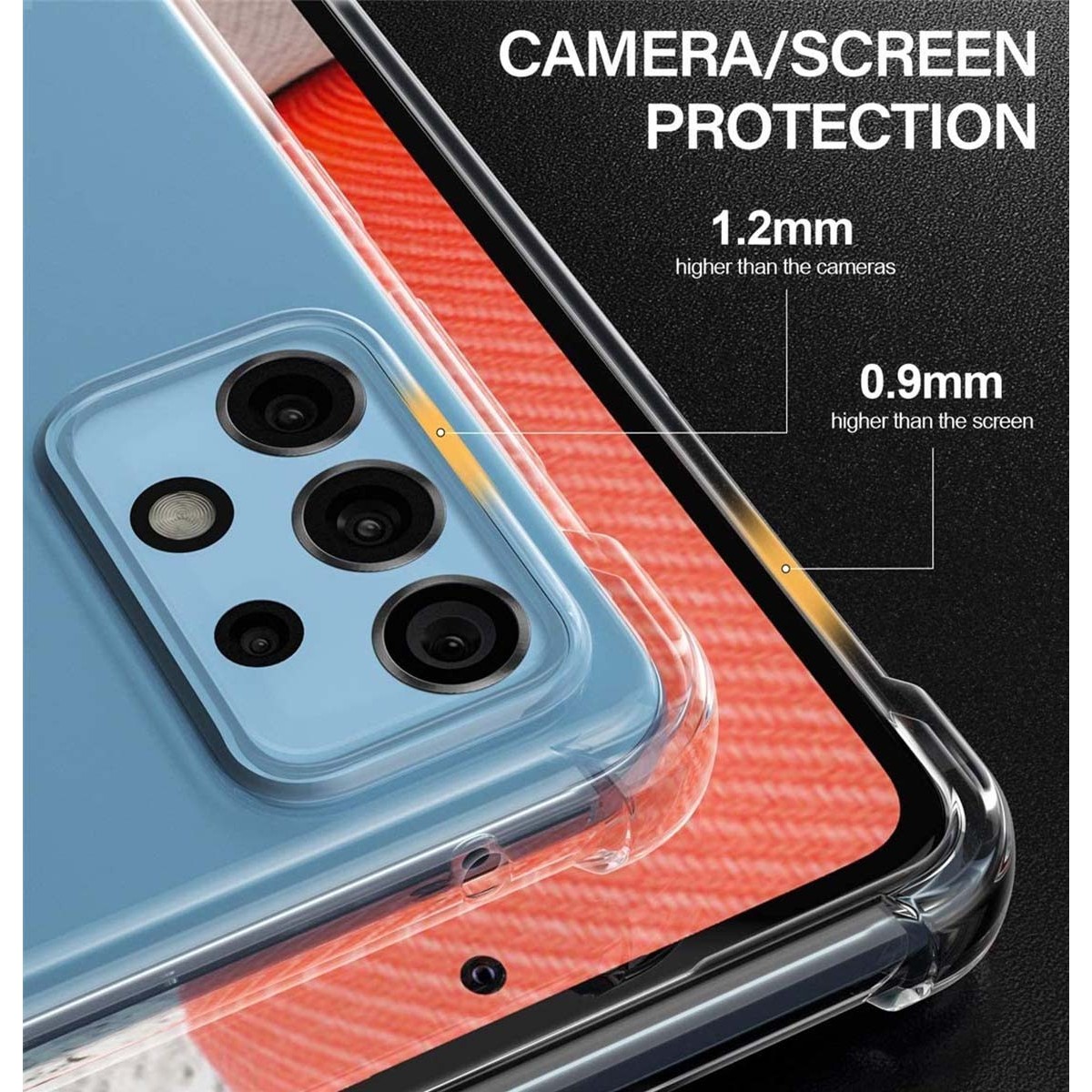 Funda Gel Tpu Anti-Shock Transparente para Samsung Galaxy A72