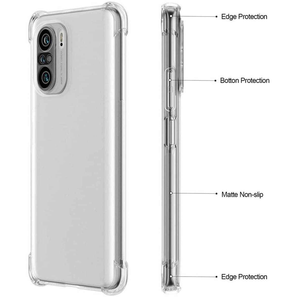 Funda Gel Tpu Anti-Shock Transparente para Xiaomi POCO F3 5G / Mi 11i 5G