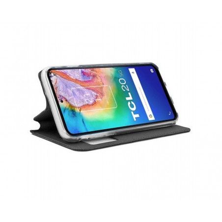 Funda Libro Soporte con Ventana para TCL 20 5G Color Negra