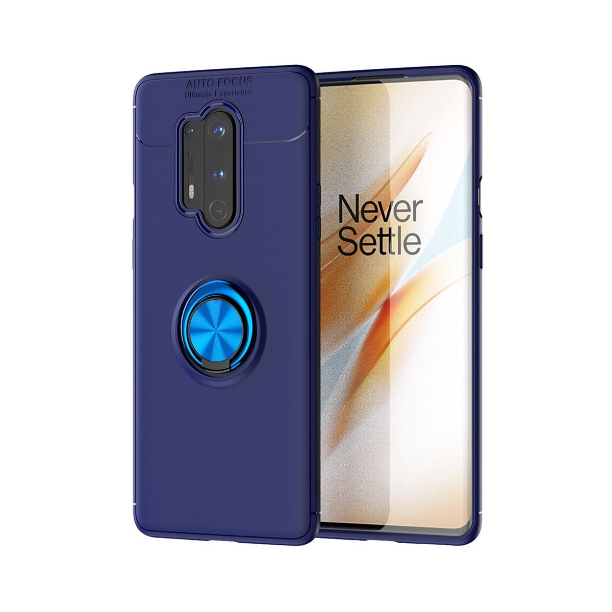 Funda Magnetica Soporte con Anillo Giratorio 360 para OnePlus 8 Pro Azul