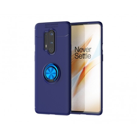 Funda Magnetica Soporte con Anillo Giratorio 360 para OnePlus 8 Pro Azul
