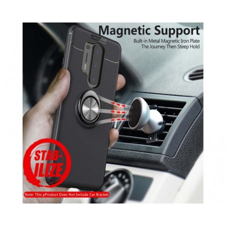 Funda Magnetica Soporte con Anillo Giratorio 360 para OnePlus 8 Pro Azul