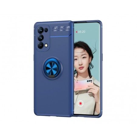 Funda Magnetica Soporte con Anillo Giratorio 360 para Oppo Find X3 Lite 5G Azul