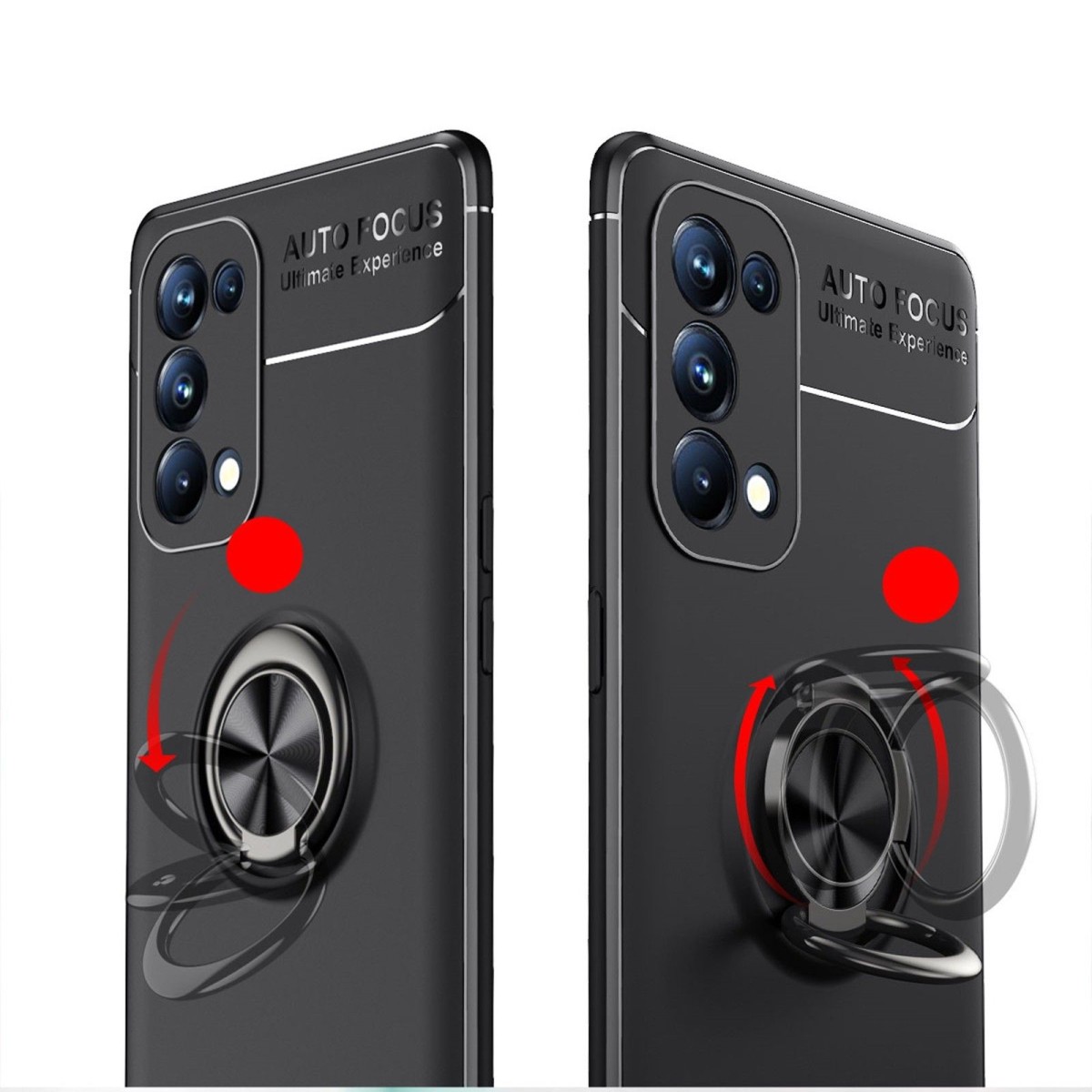 Funda Magnetica Soporte con Anillo Giratorio 360 para Oppo Find X3 Lite 5G Negra