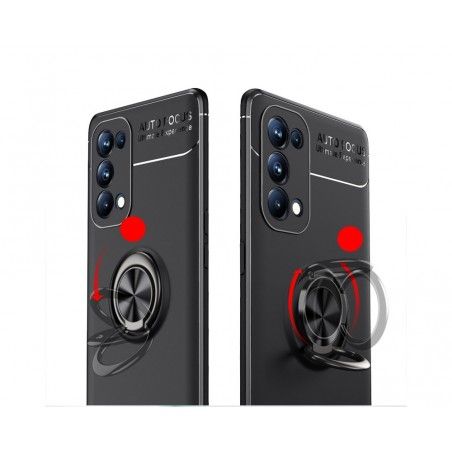 Funda Magnetica Soporte con Anillo Giratorio 360 para Oppo Find X3 Lite 5G Negra