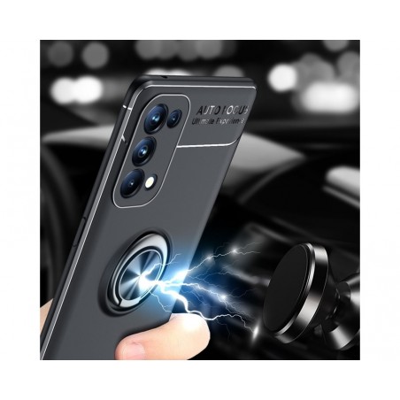 Funda Magnetica Soporte con Anillo Giratorio 360 para Oppo Find X3 Lite 5G Negra