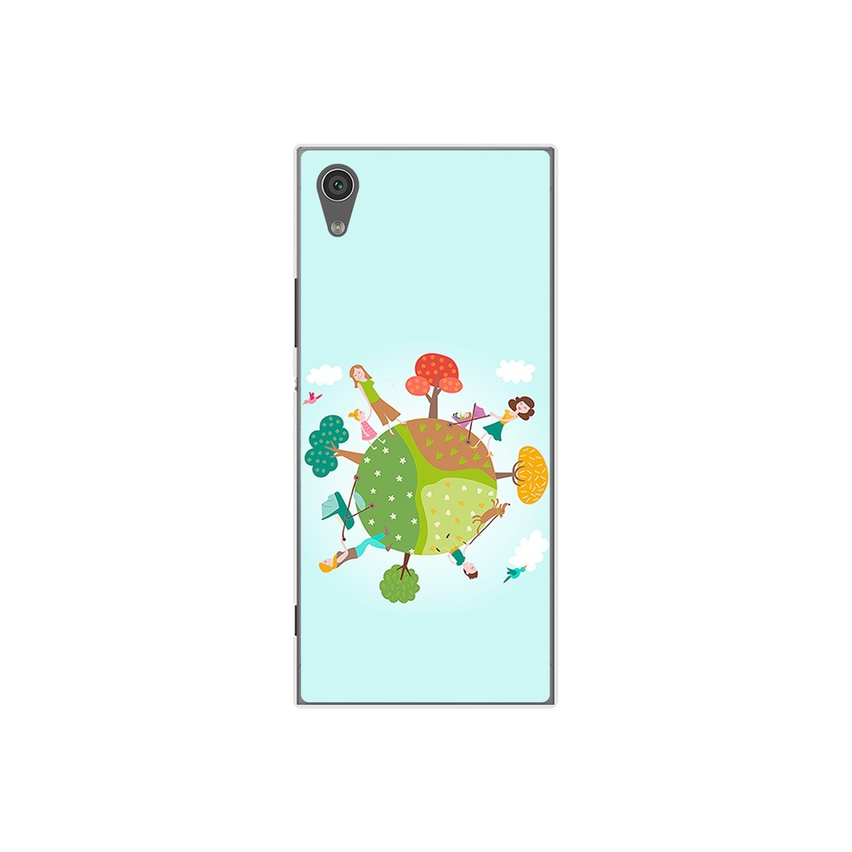 Funda Gel Tpu para Sony Xperia XA1 Diseño Familia Dibujos