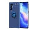 Funda Magnetica Soporte con Anillo Giratorio 360 para Oppo Find X3 Neo 5G Azul