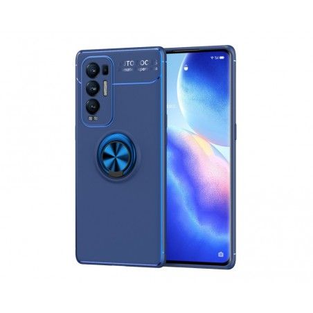 Funda Magnetica Soporte con Anillo Giratorio 360 para Oppo Find X3 Neo 5G Azul