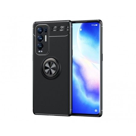 Funda Magnetica Soporte con Anillo Giratorio 360 para Oppo Find X3 Neo 5G Negra