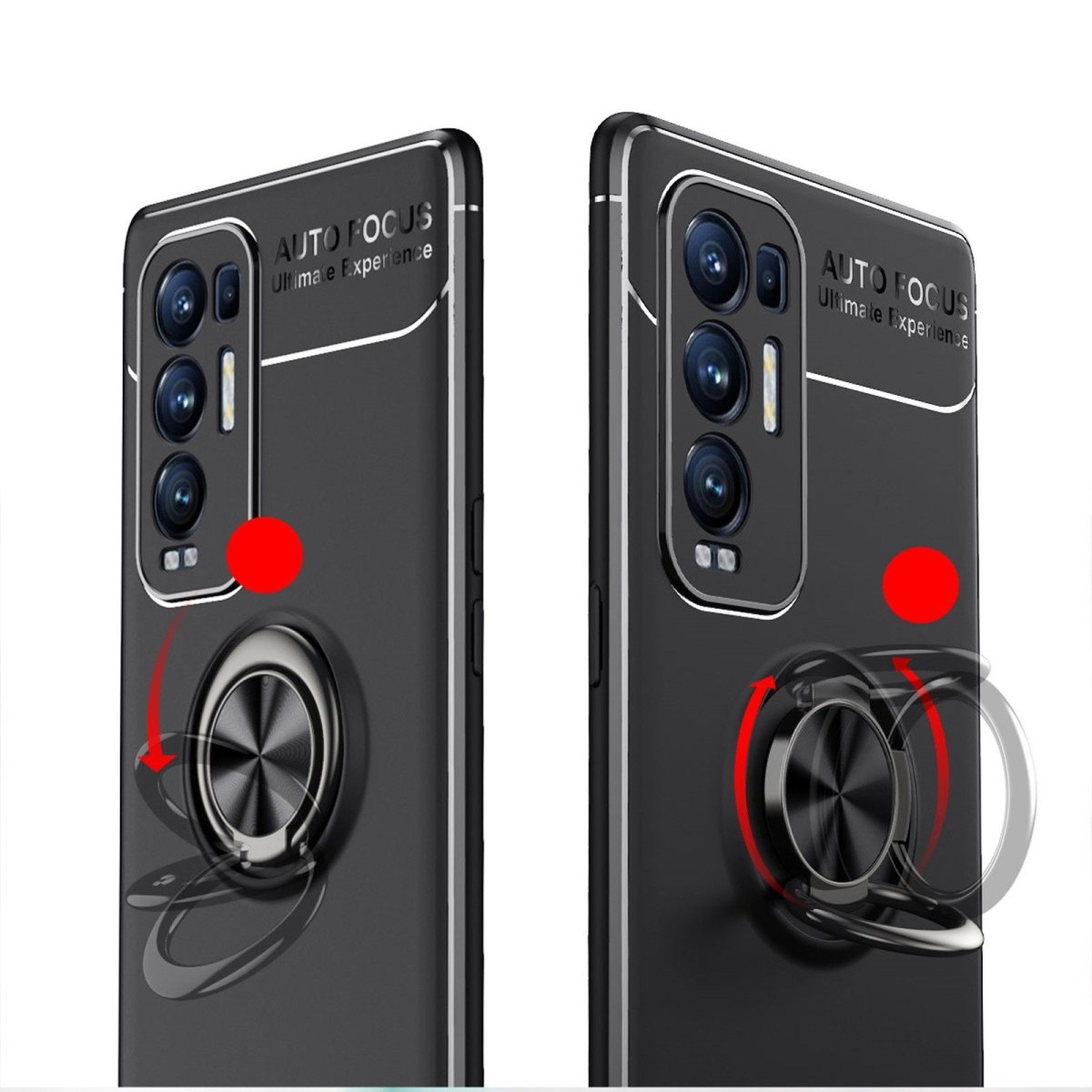 Funda Magnetica Soporte con Anillo Giratorio 360 para Oppo Find X3 Neo 5G Negra