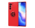 Funda Magnetica Soporte con Anillo Giratorio 360 para Oppo Find X3 Neo 5G Roja