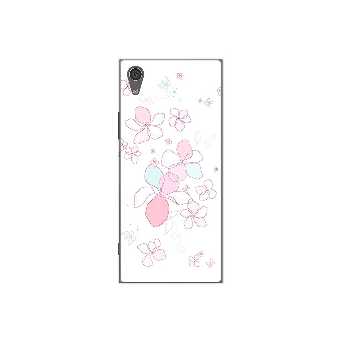 Funda Gel Tpu para Sony Xperia XA1 Diseño Flores Minimal Dibujos