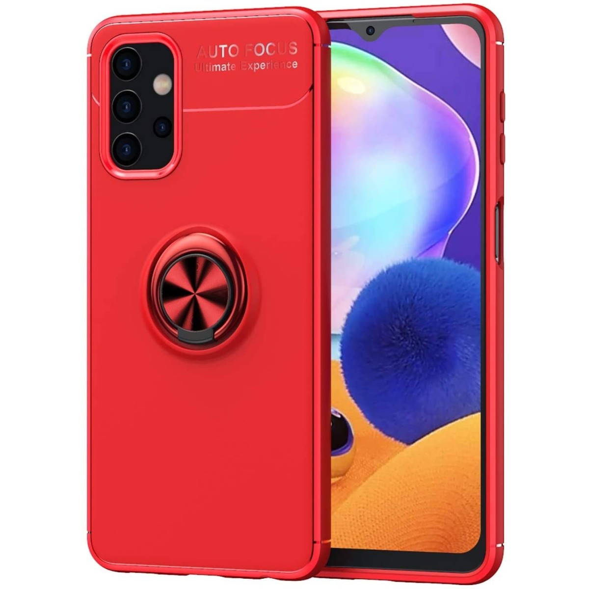 Funda Magnetica Soporte con Anillo Giratorio 360 para Samsung Galaxy A32 4G Roja