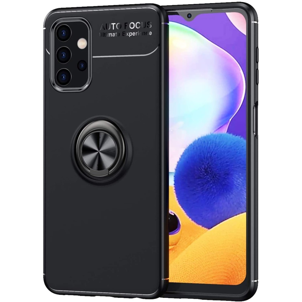 Funda Magnetica Soporte con Anillo Giratorio 360 para Samsung Galaxy A32 5G Negra